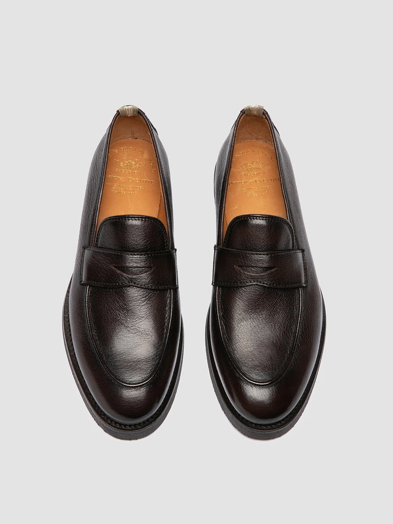 OPERA FLEXI 101 - Dark Brown Leather Penny Loafers-hover