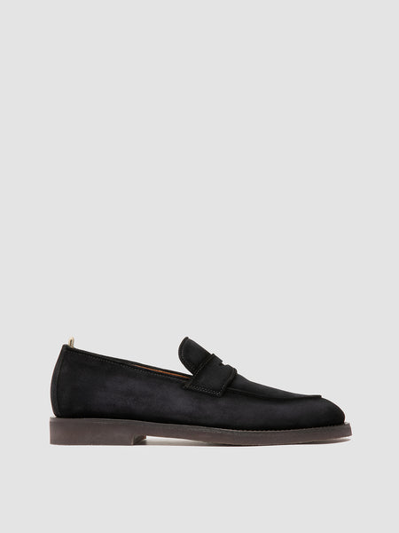 Mens Blue Suede Penny Loafers: OPERA FLEXI 101 – Officine Creative