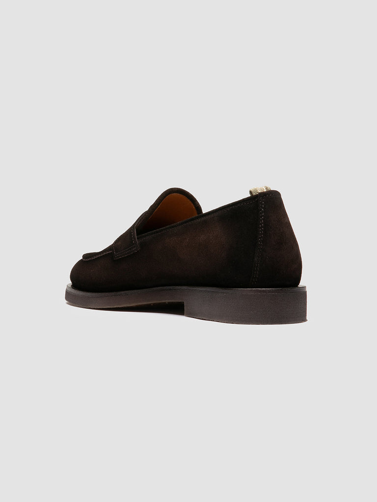 OPERA FLEXI 101 - Dark Brown Suede Penny Loafers