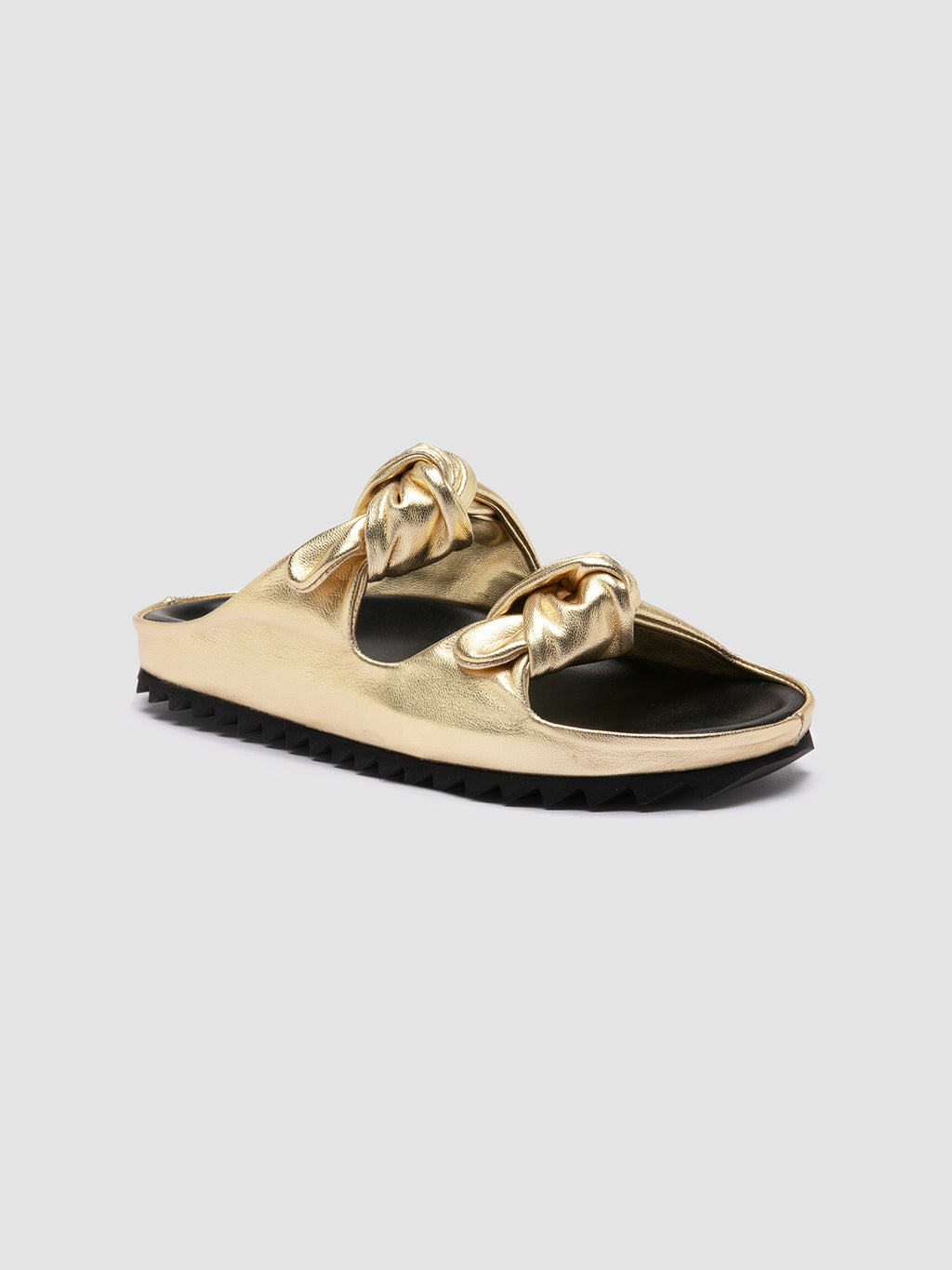 PELAGIE 010 Oro - Gold Leather Slide Sandals Women Officine Creative - 3