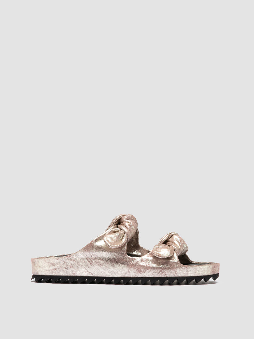 PELAGIE 021 - Gold Leather Slide Sandals