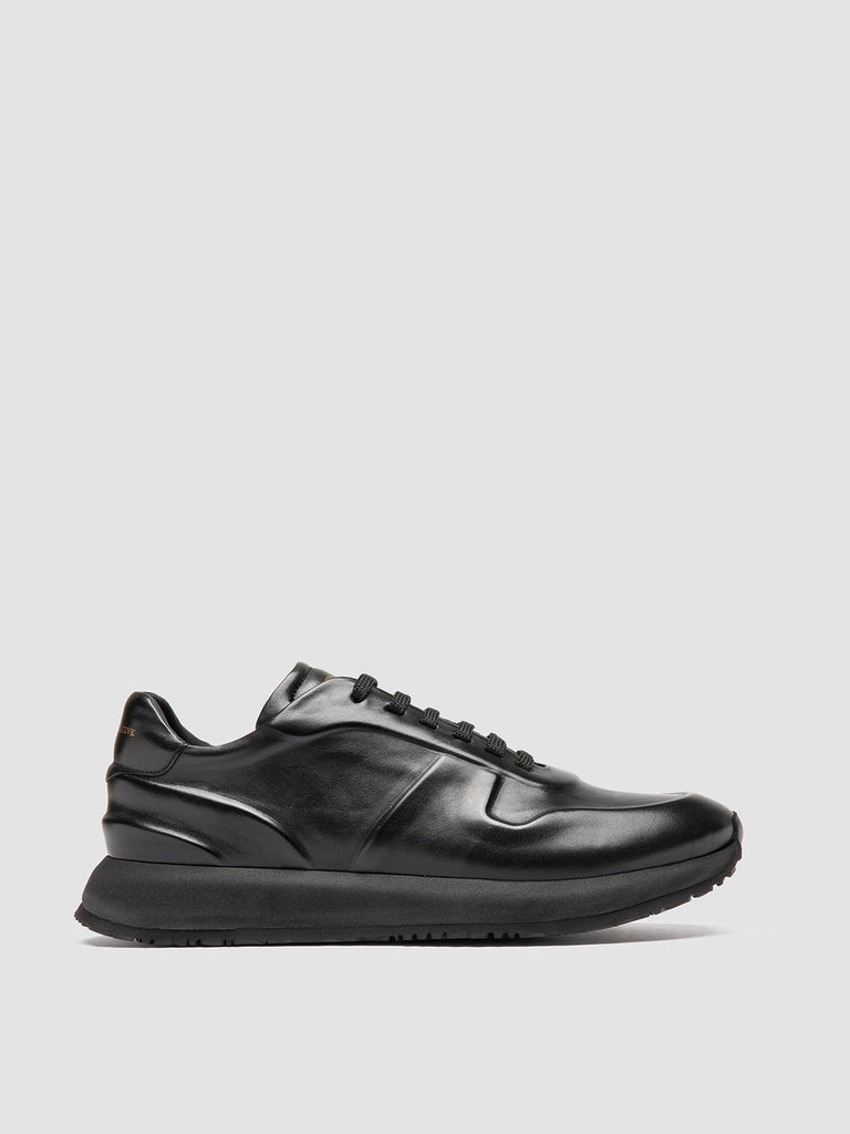 PERSPECTIVE 001 - Black Leather Low Top Sneakers