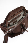 QUENTIN 009 - Dark Brown Suede Bag - 5