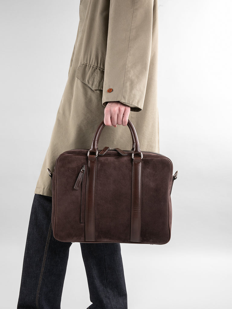 QUENTIN 010 Coffee - Brown Leather Bag Officine Creative - 6