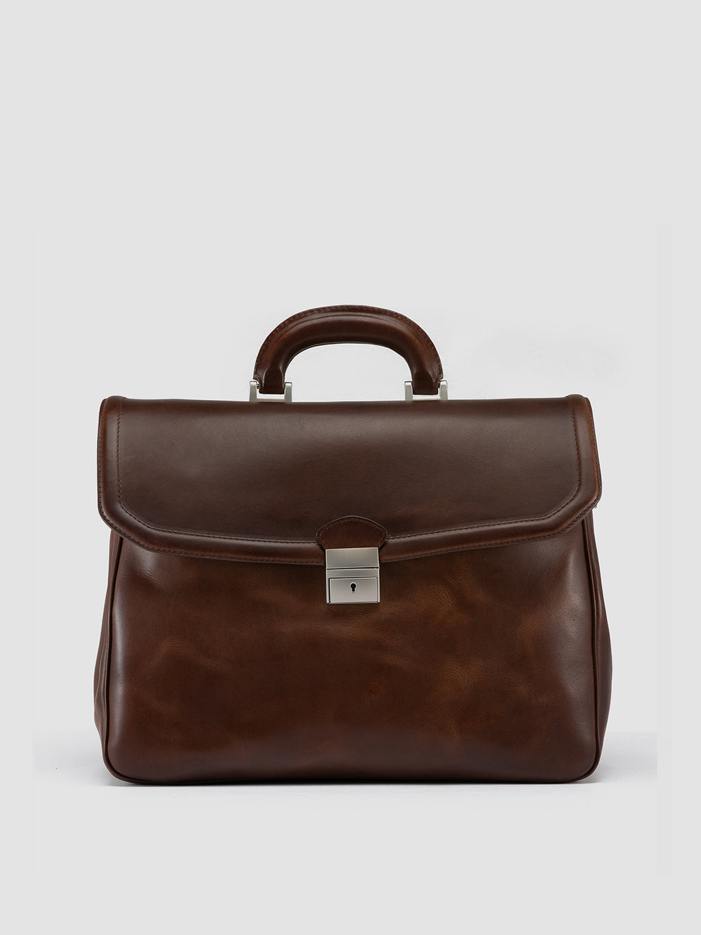 QUENTIN 011 - Dark Brown Leather Briefcase Men Officine Creative - 1