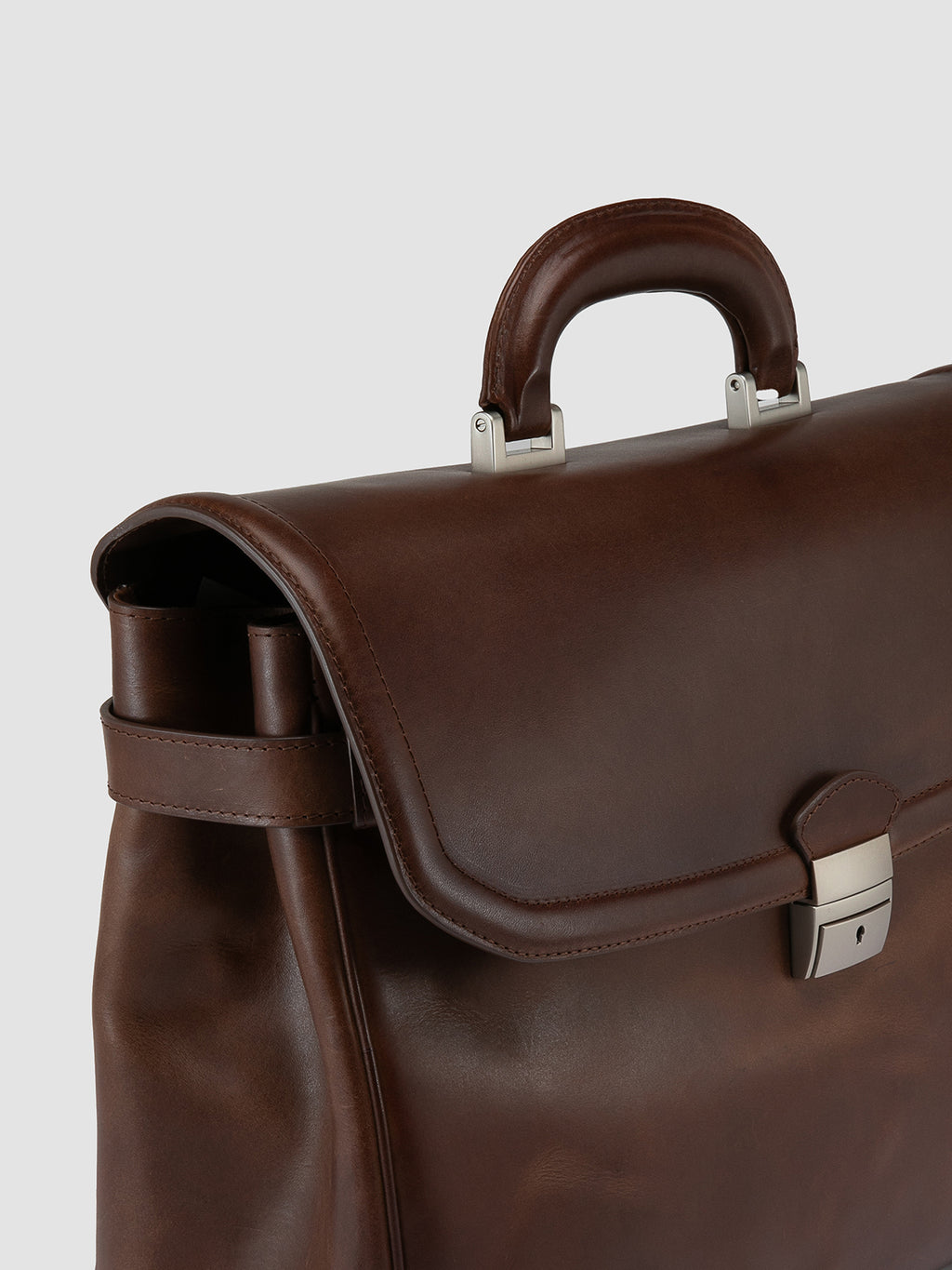 QUENTIN 011 - Dark Brown Leather Briefcase Men Officine Creative - 2