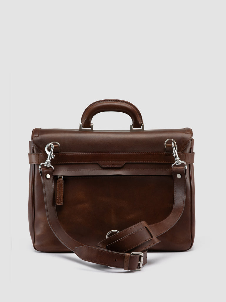 QUENTIN 011 - Dark Brown Leather Briefcase