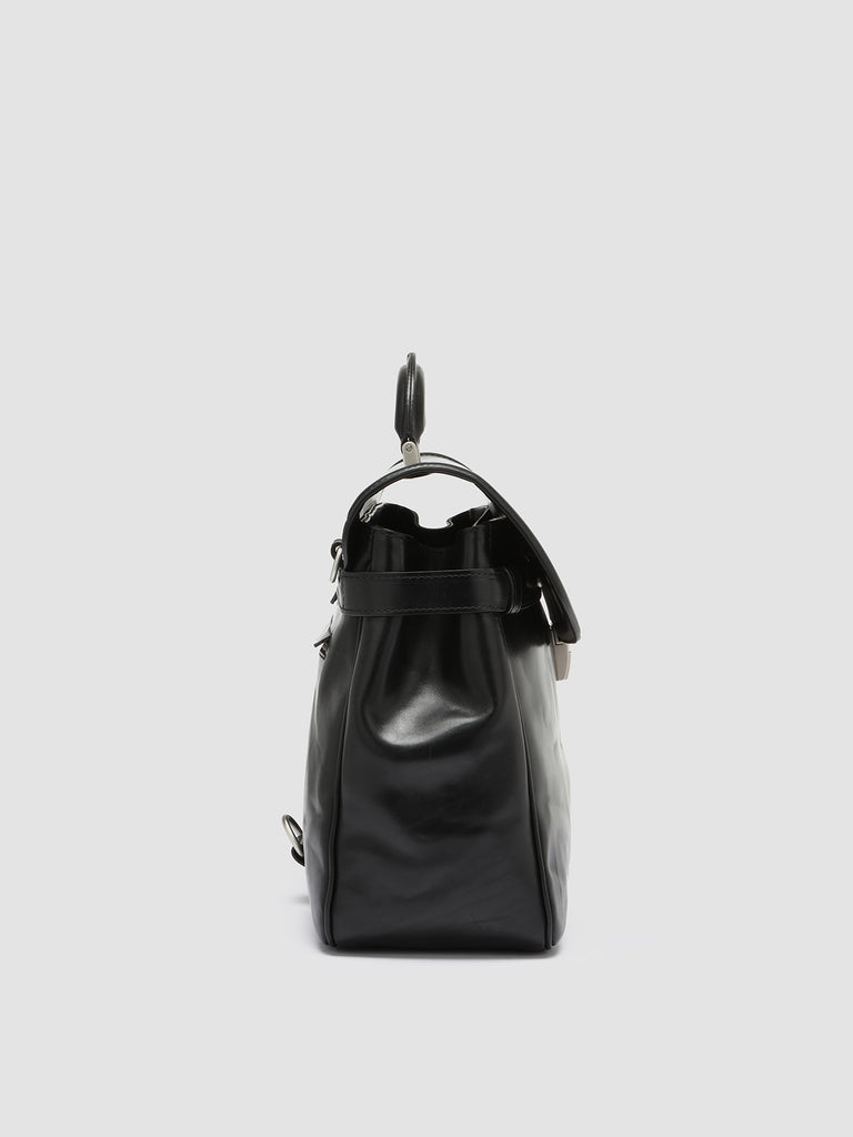 QUENTIN 011 Nero - Black Leather Briefcase Men Officine Creative - 3