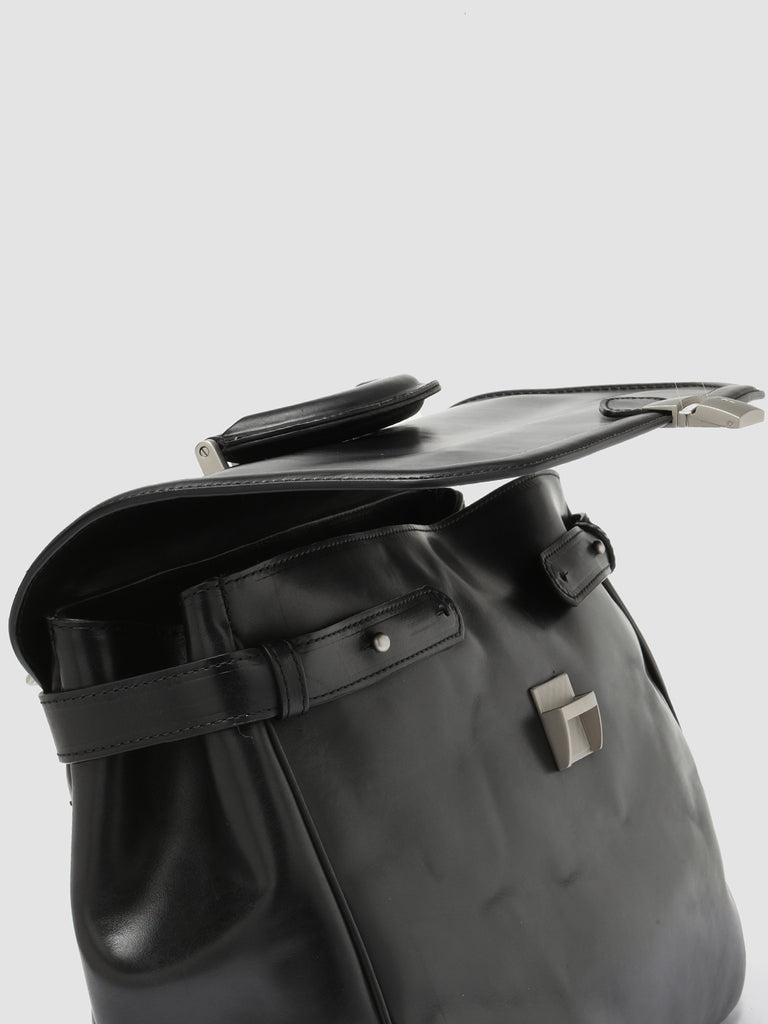 QUENTIN 011 Nero - Black Leather Briefcase Men Officine Creative - 7