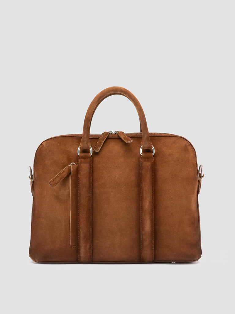 QUENTIN 019 - Light Brown Suede Briefcase