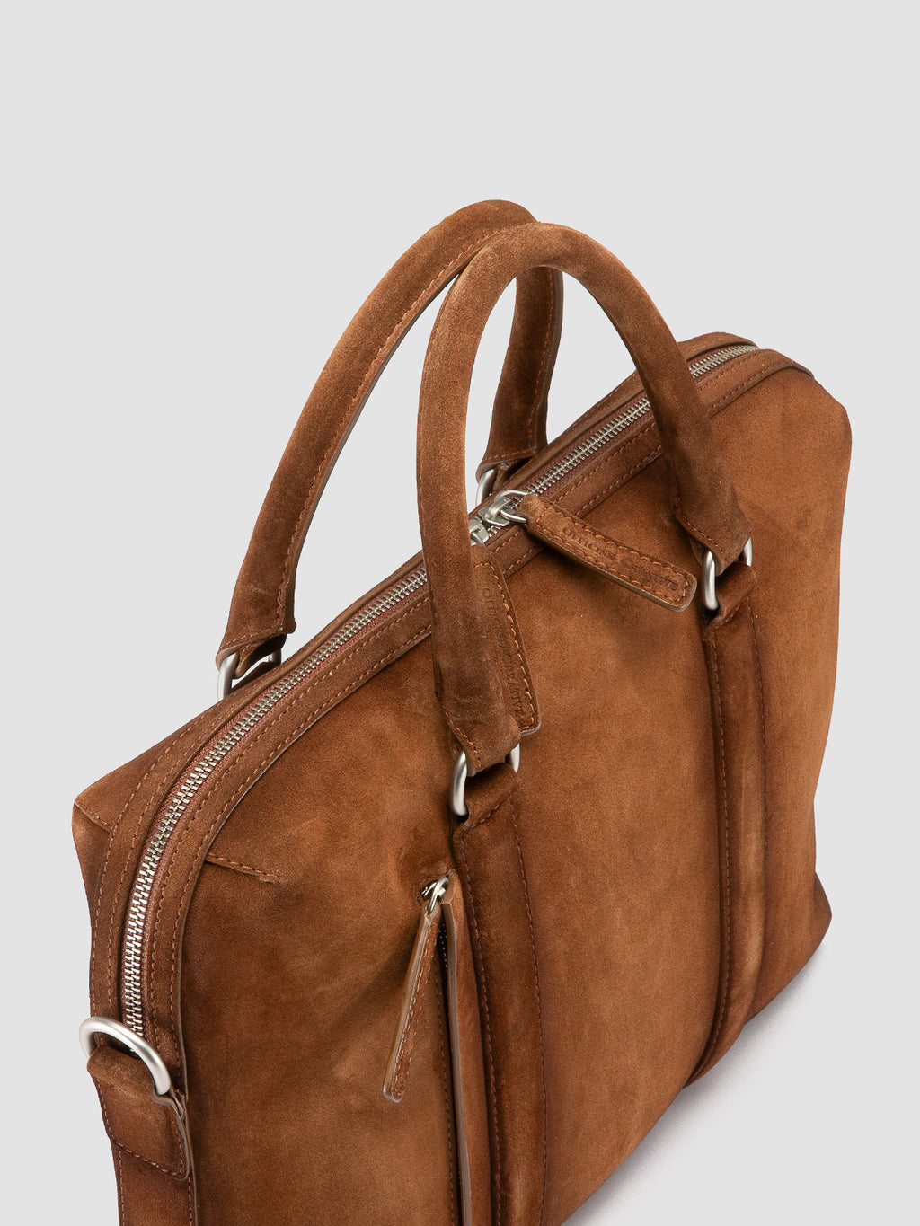 QUENTIN 019 - Light Brown Suede Briefcase - 1