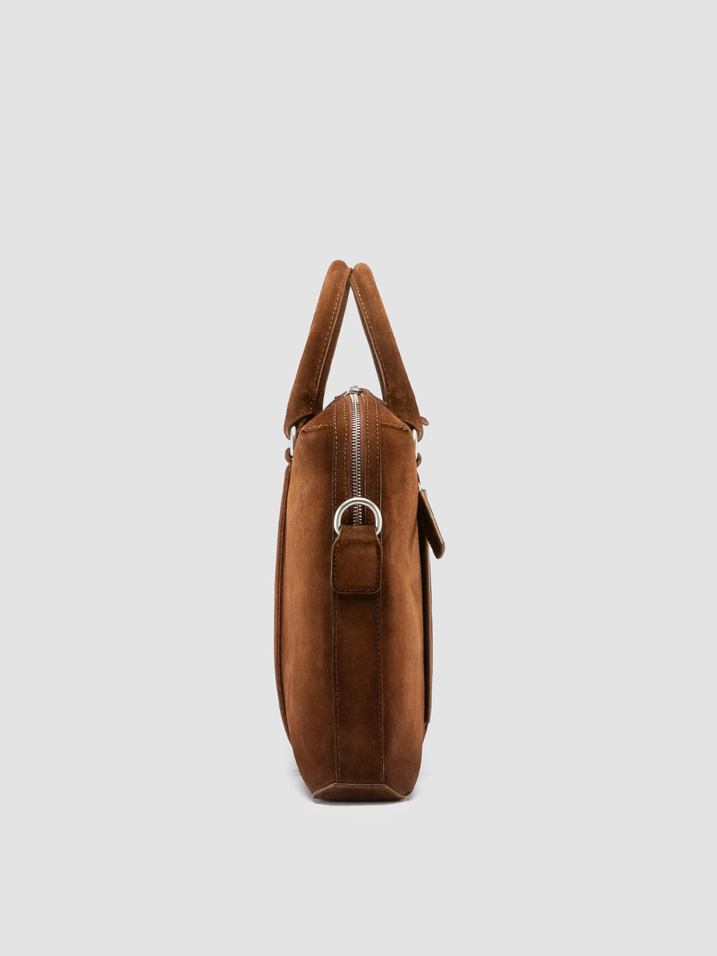 QUENTIN 019 - Light Brown Suede Briefcase - 2