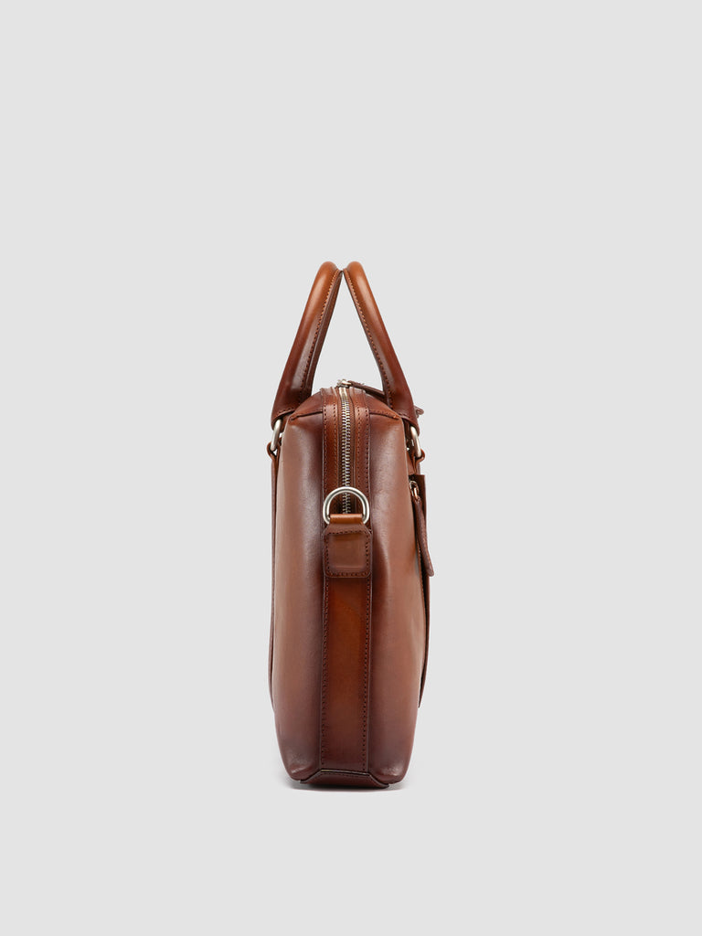 QUENTIN 019 - Light Brown Leather Briefcase