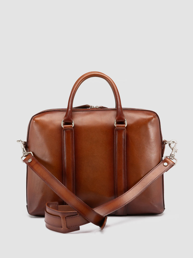 QUENTIN 019 - Light Brown Leather Briefcase