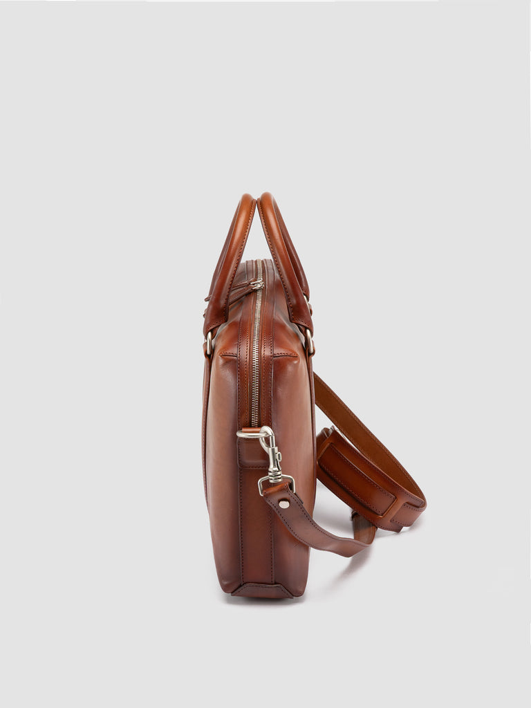 QUENTIN 019 - Light Brown Leather Briefcase