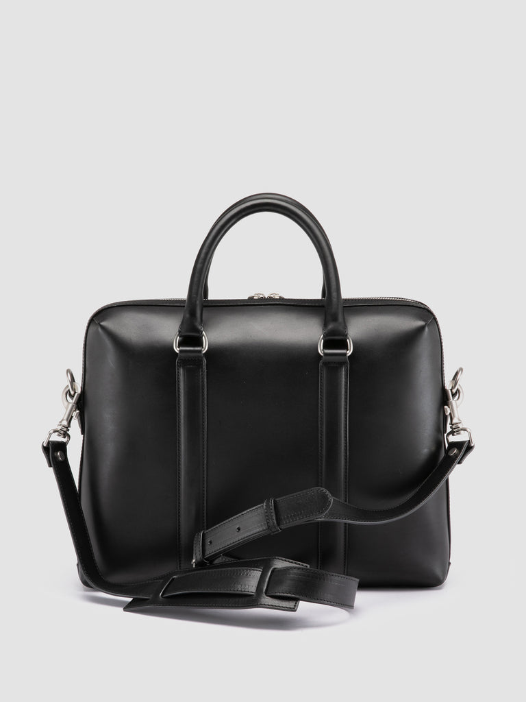 QUENTIN 019 - Black Leather Briefcase