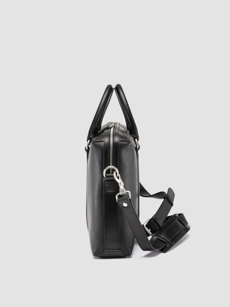 QUENTIN 019 - Black Leather Briefcase