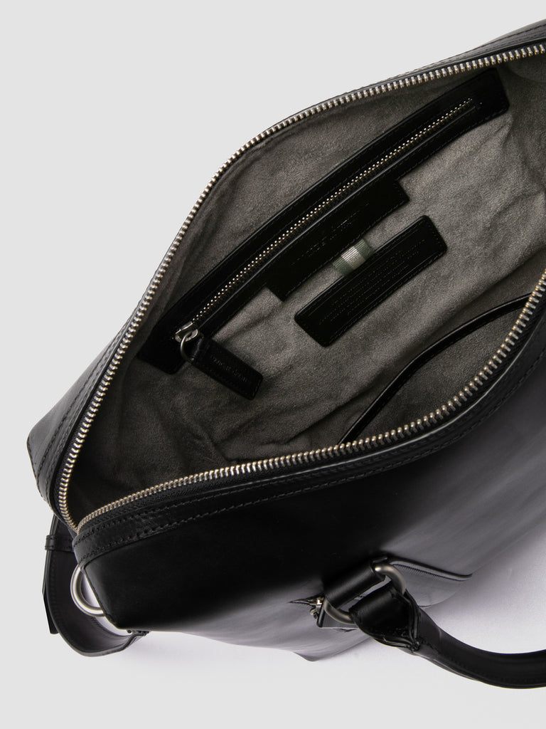 QUENTIN 019 - Black Leather Briefcase