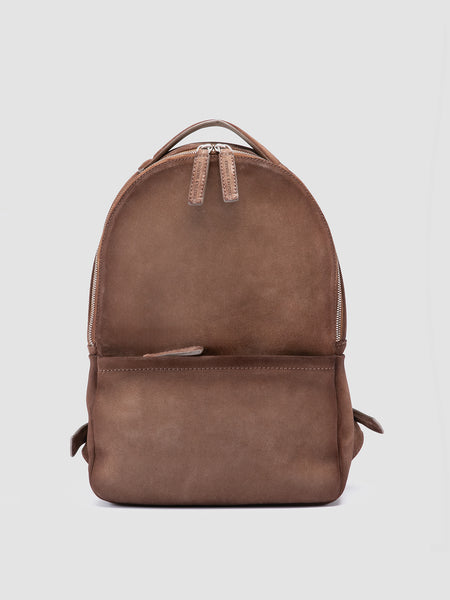 Mens Brown Leather Backpack: QUENTIN 020 – Officine Creative