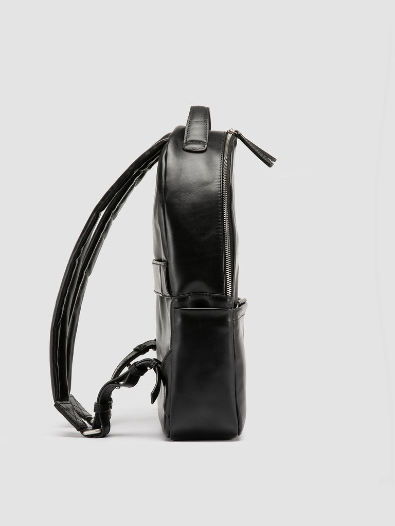 QUENTIN 020 - Black Leather Backpack