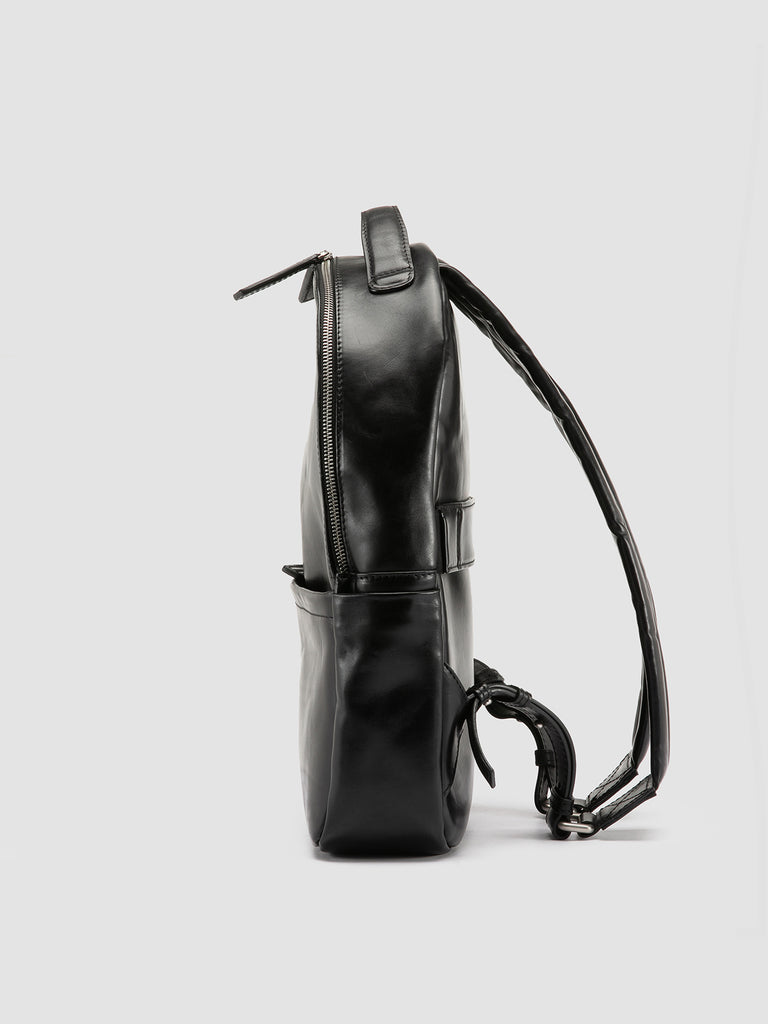 QUENTIN 020 - Black Leather Backpack