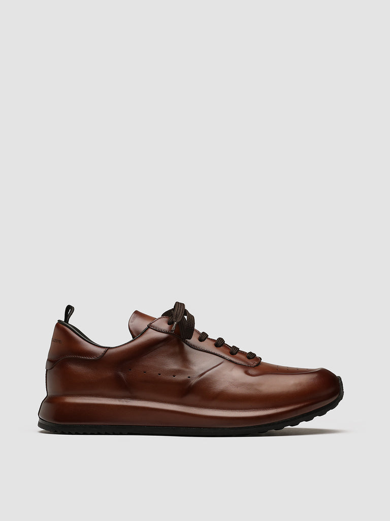 RACE LUX 003 Nappa Marrone - Brown Airbrushed Leather Sneakers