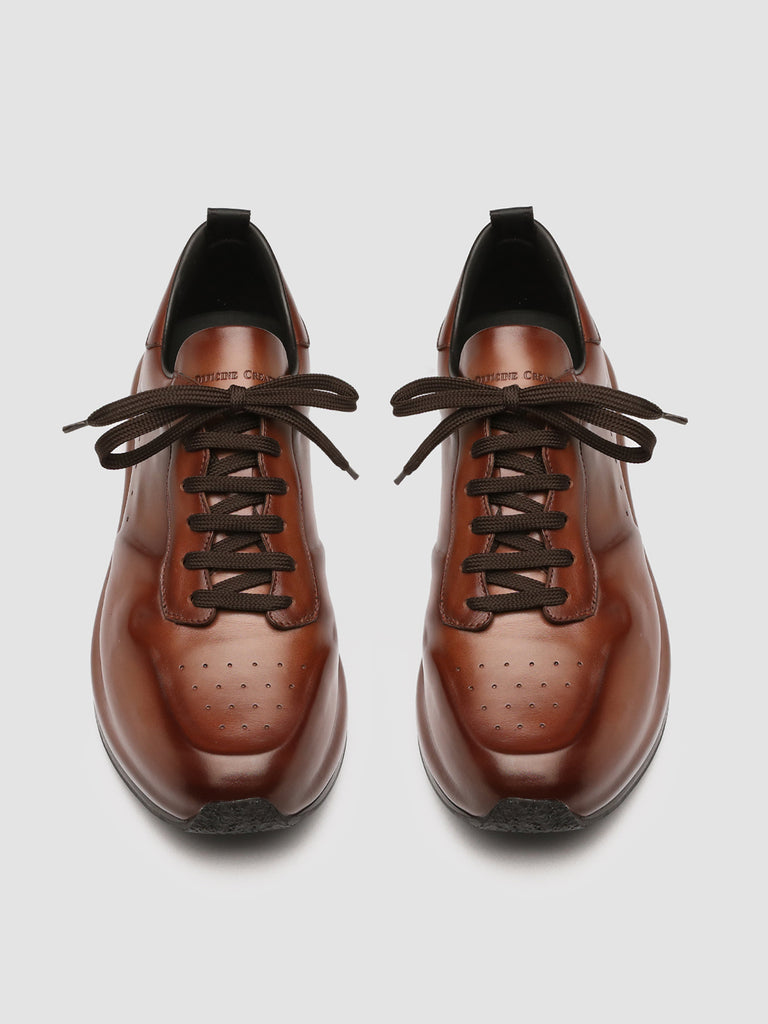 RACE LUX 003 Nappa Marrone - Brown Airbrushed Leather Sneakers