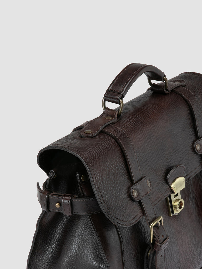 RARE 040 T. Moro - Brown Leather Briefcase