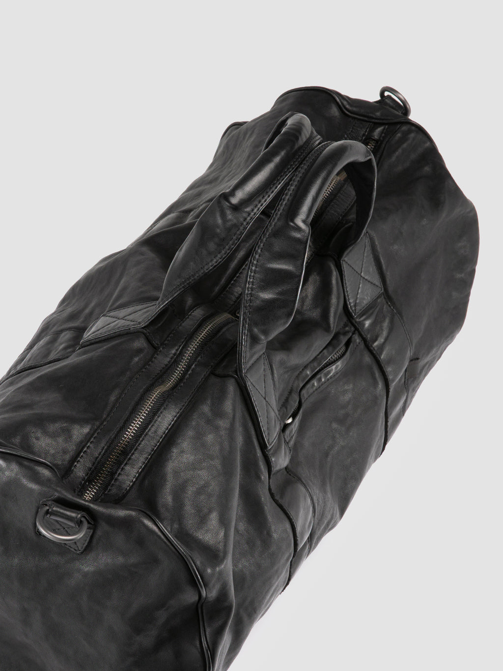 RECRUIT 016 - Black Leather Travel Bag