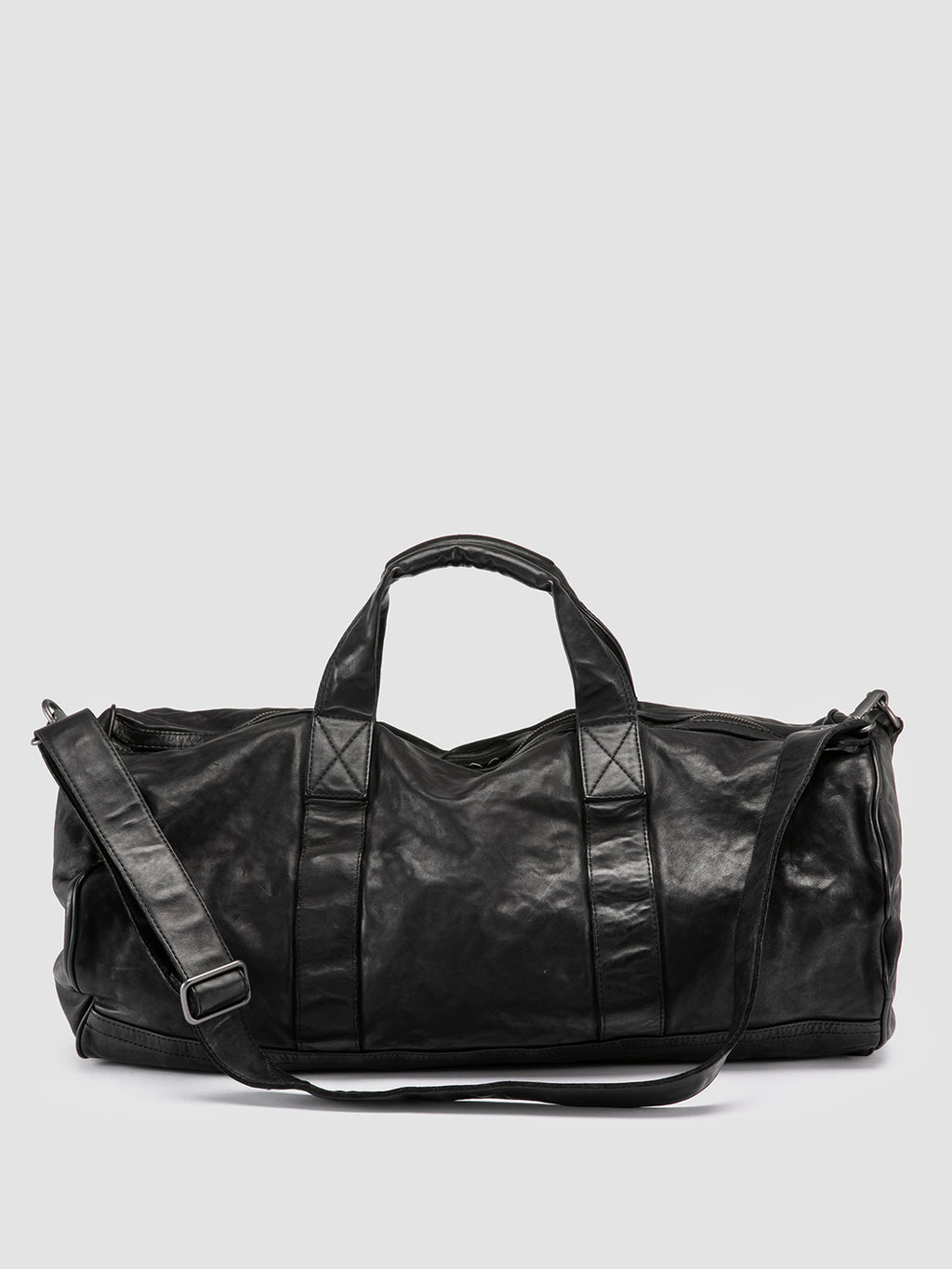 RECRUIT 016 - Black Leather Travel Bag