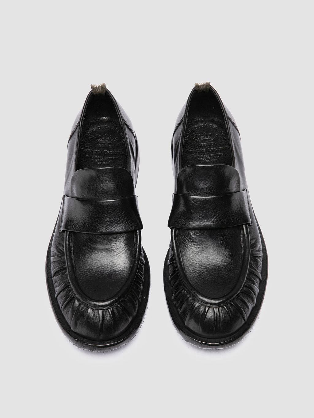 RUGGED 009 - Black Leather Penny Loafers - 1