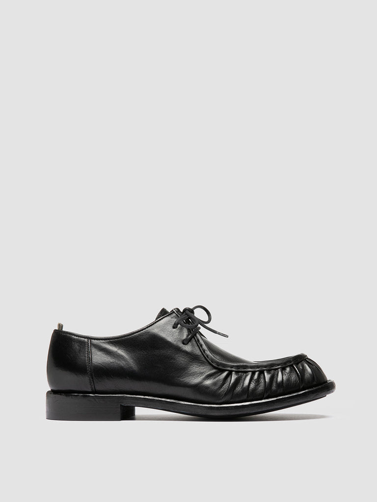 RUGGED 010 - Black Leather Derby Shoes