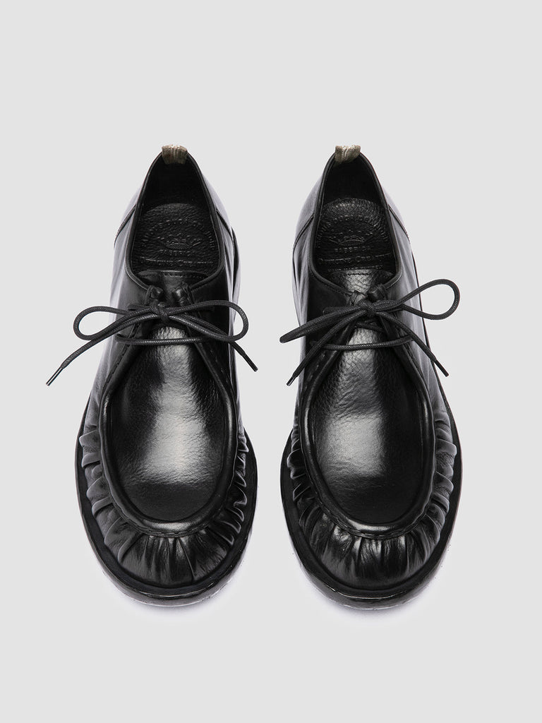RUGGED 010 - Black Leather Derby Shoes