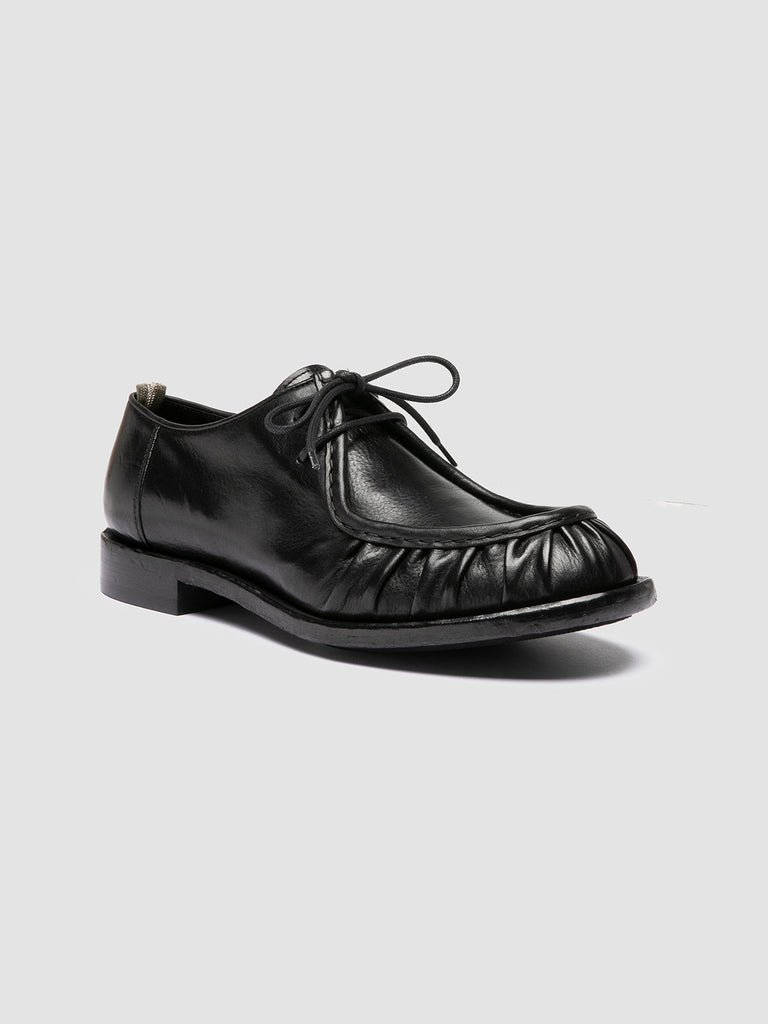RUGGED 010 - Black Leather Derby Shoes