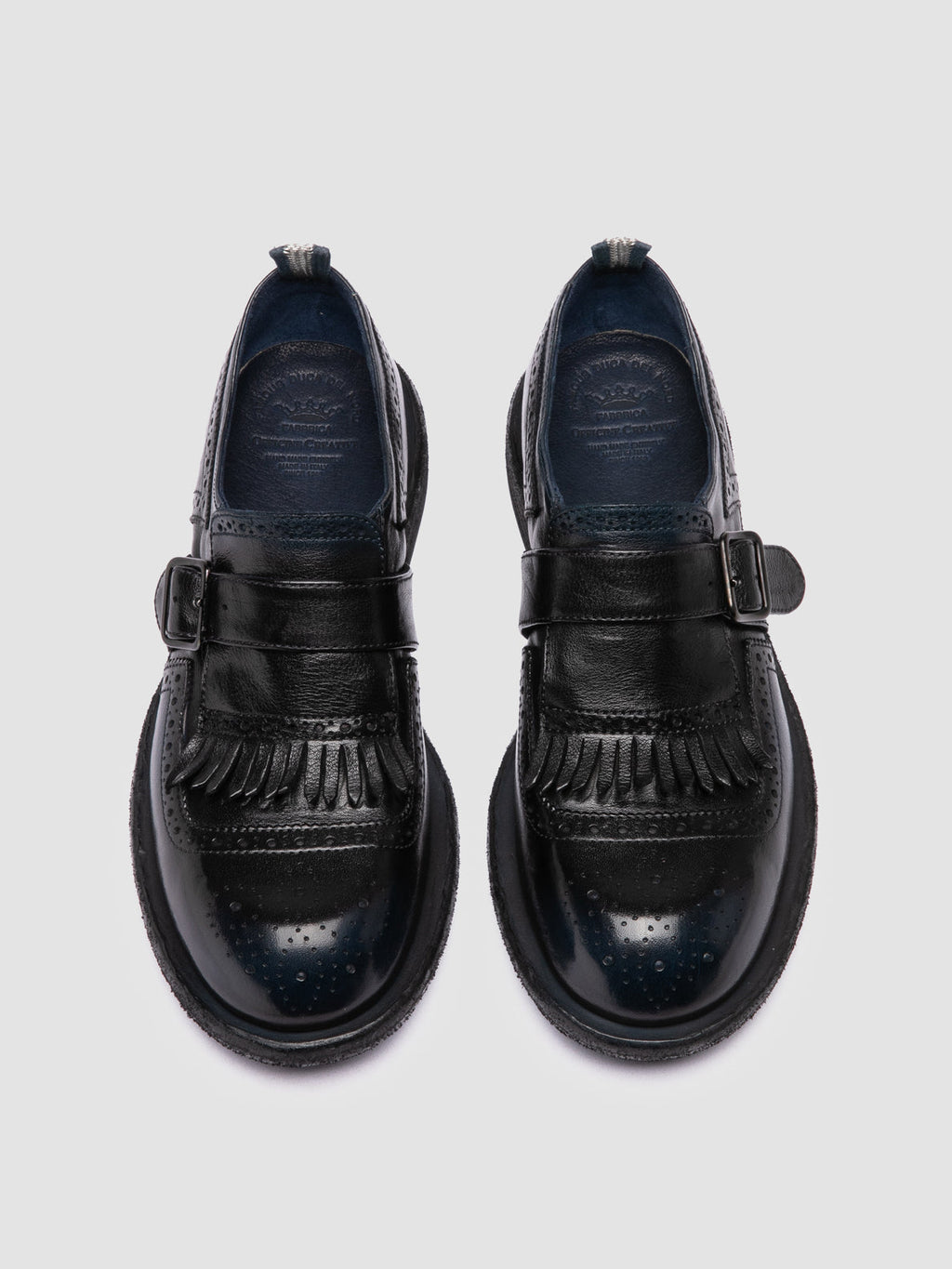 RUGGED 111 - Dark Navy Leather Monk Shoes - 1