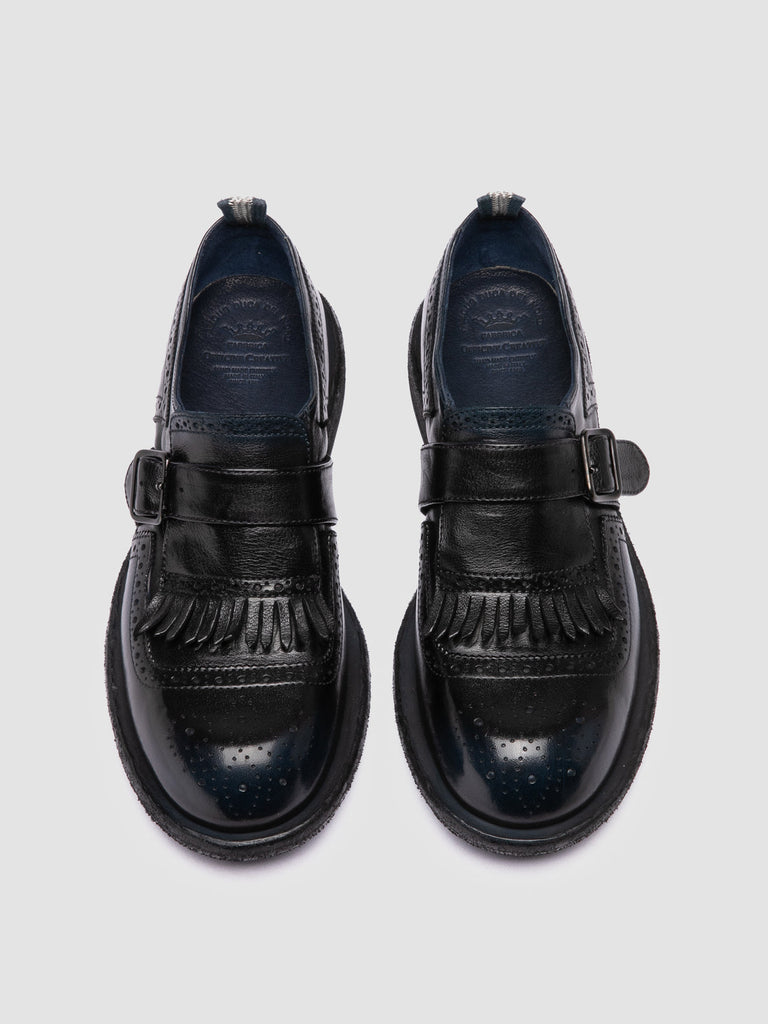 RUGGED 111 - Dark Navy Leather Monk Shoes
