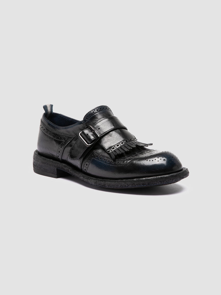 RUGGED 111 - Dark Navy Leather Monk Shoes