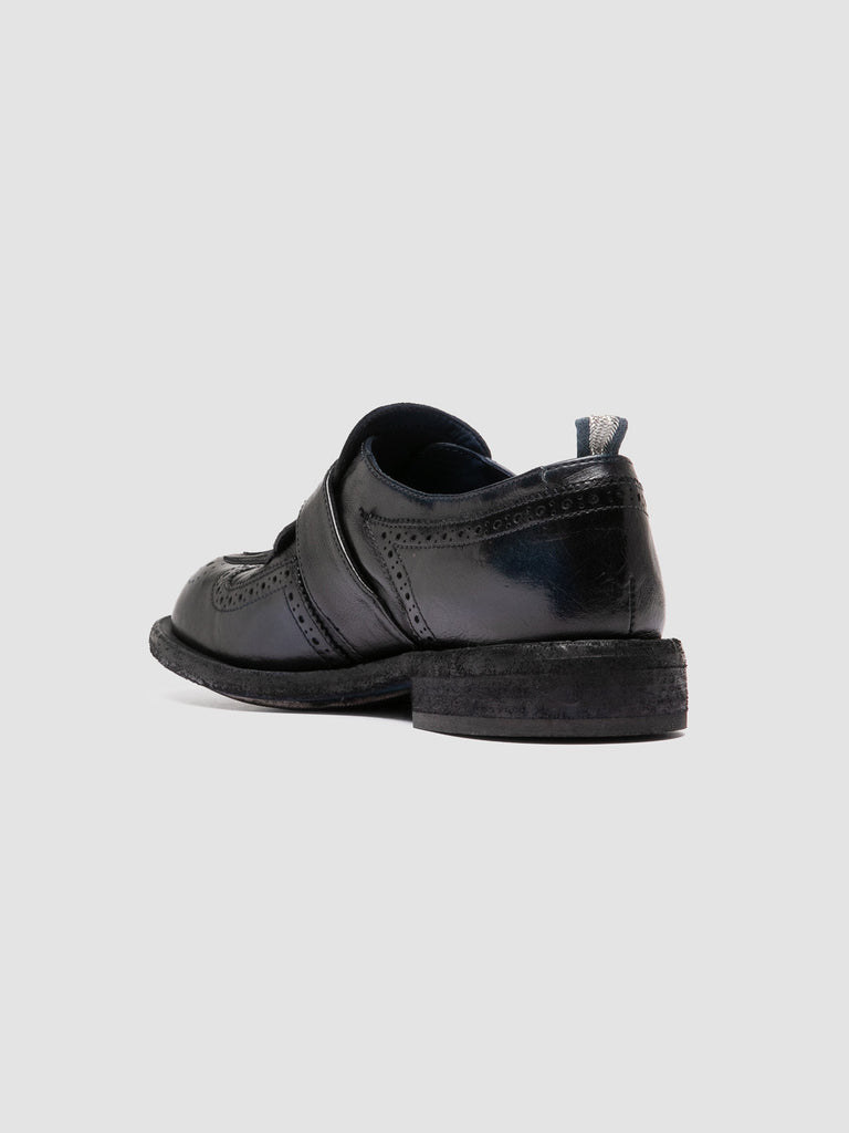 RUGGED 111 - Dark Navy Leather Monk Shoes