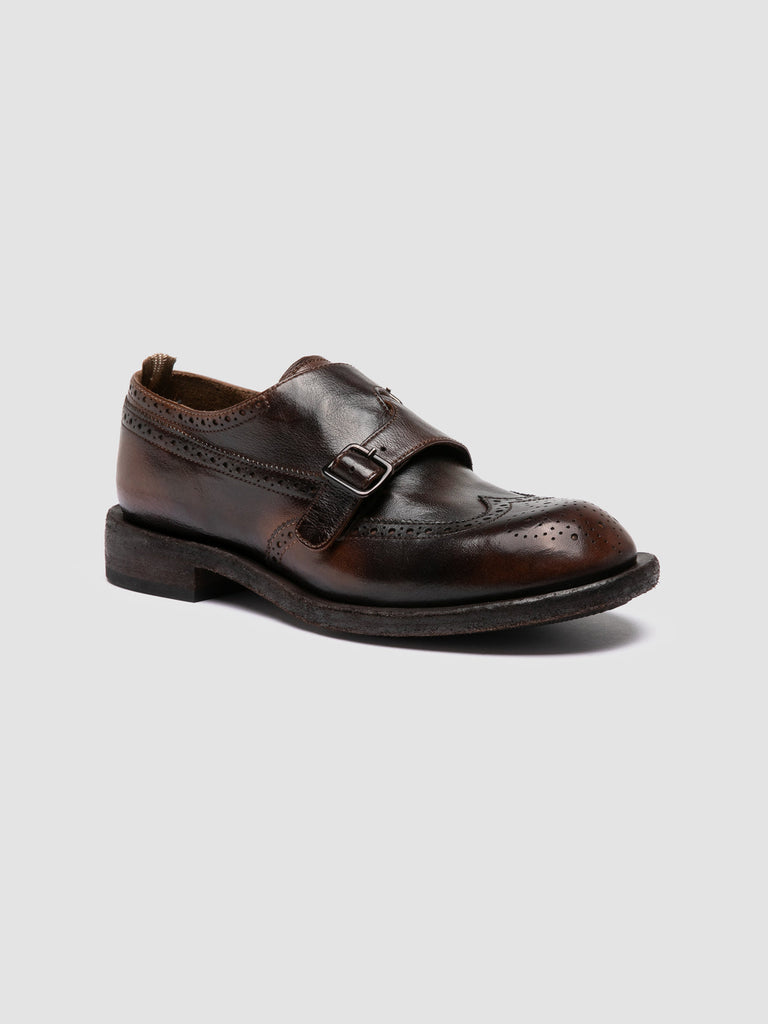 RUGGED 112 - Dark Brown Leather Monk Shoes