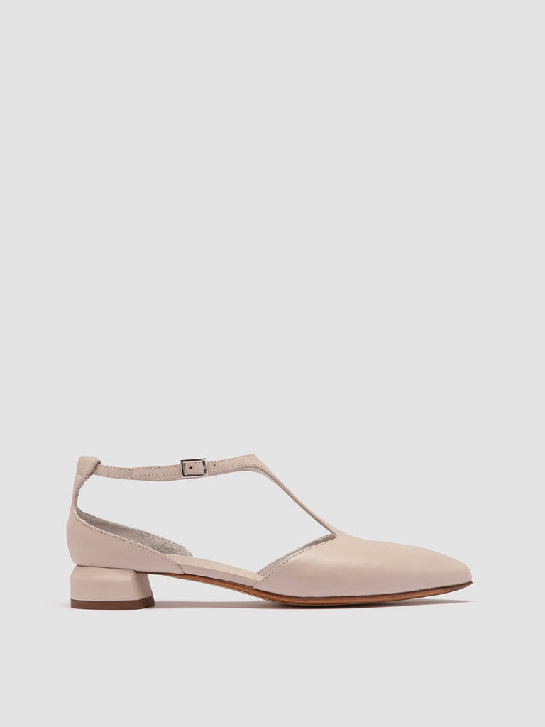 SAGE 103 - Ivory Leather T-Bar Shoes