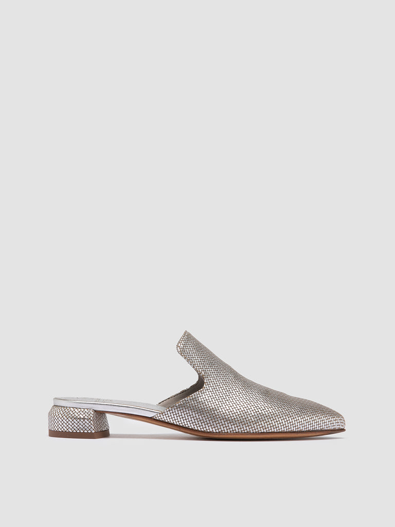 SAGE 106 Argento - Silver Leather Mule Sandals