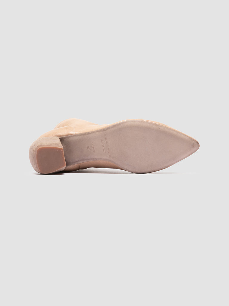 SALLY 001 - Beige Leather Booties