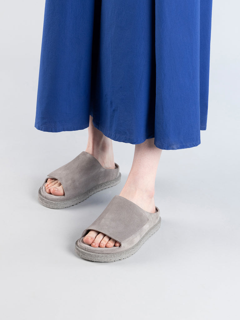 SANDS 106 Cemento - Grey Suede Slide Sandals Women Officine Creative - 6