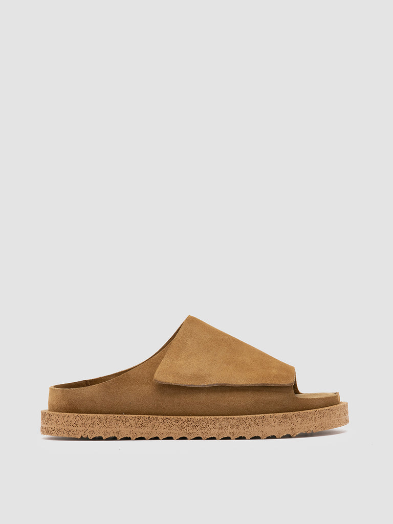 SANDS 106 - Brown Suede Slide Sandals