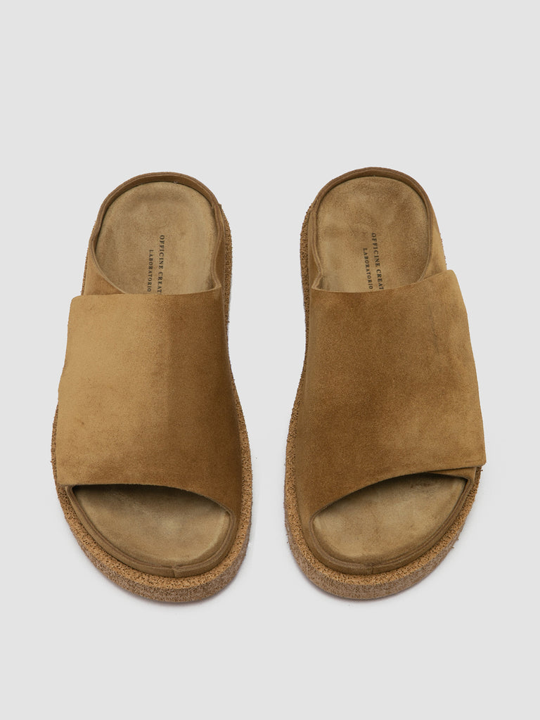 SANDS 106 - Brown Suede Slide Sandals