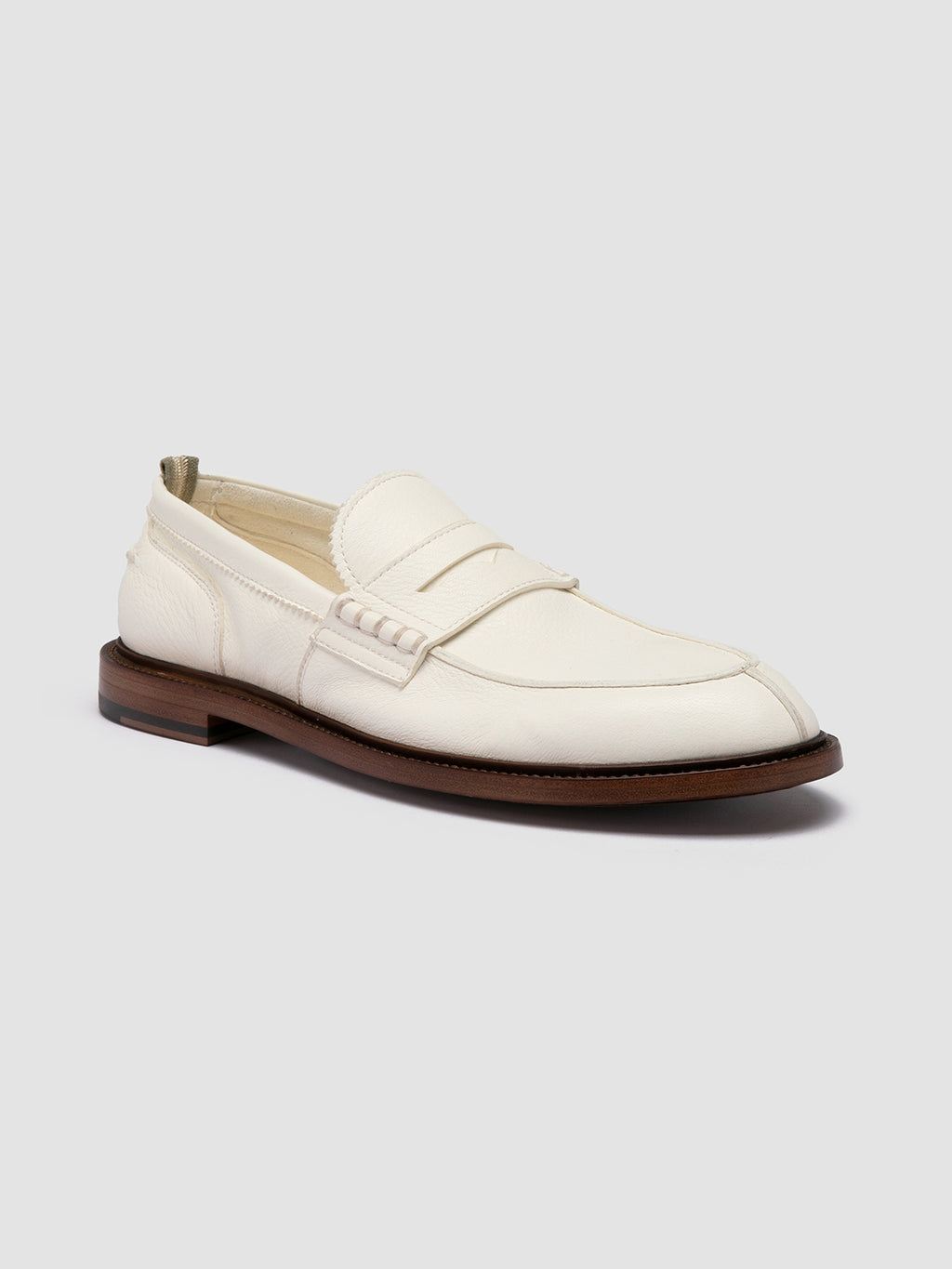 Mens White Leather Penny Loafers SAX 001 – Officine Creative