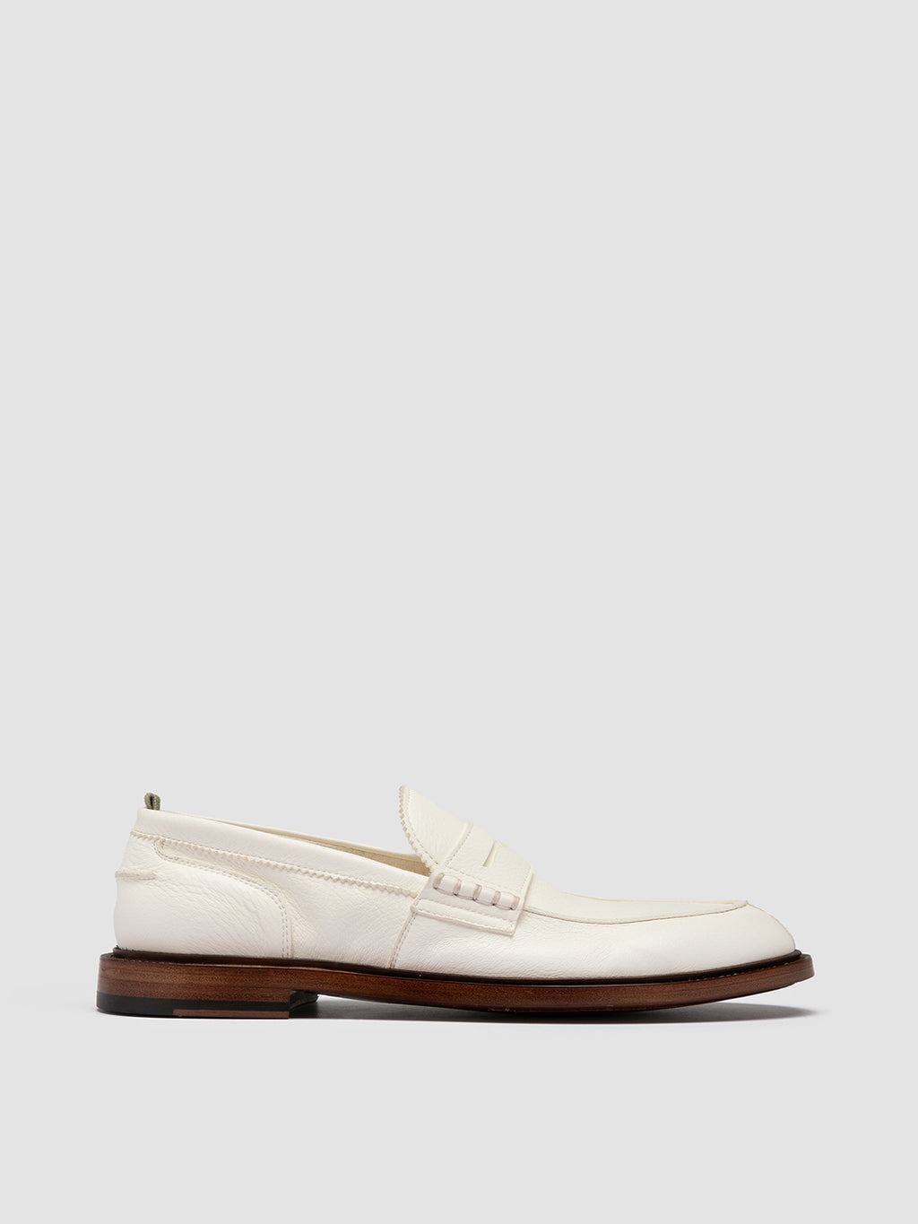 Mens White Leather Penny Loafers SAX 001 – Officine Creative