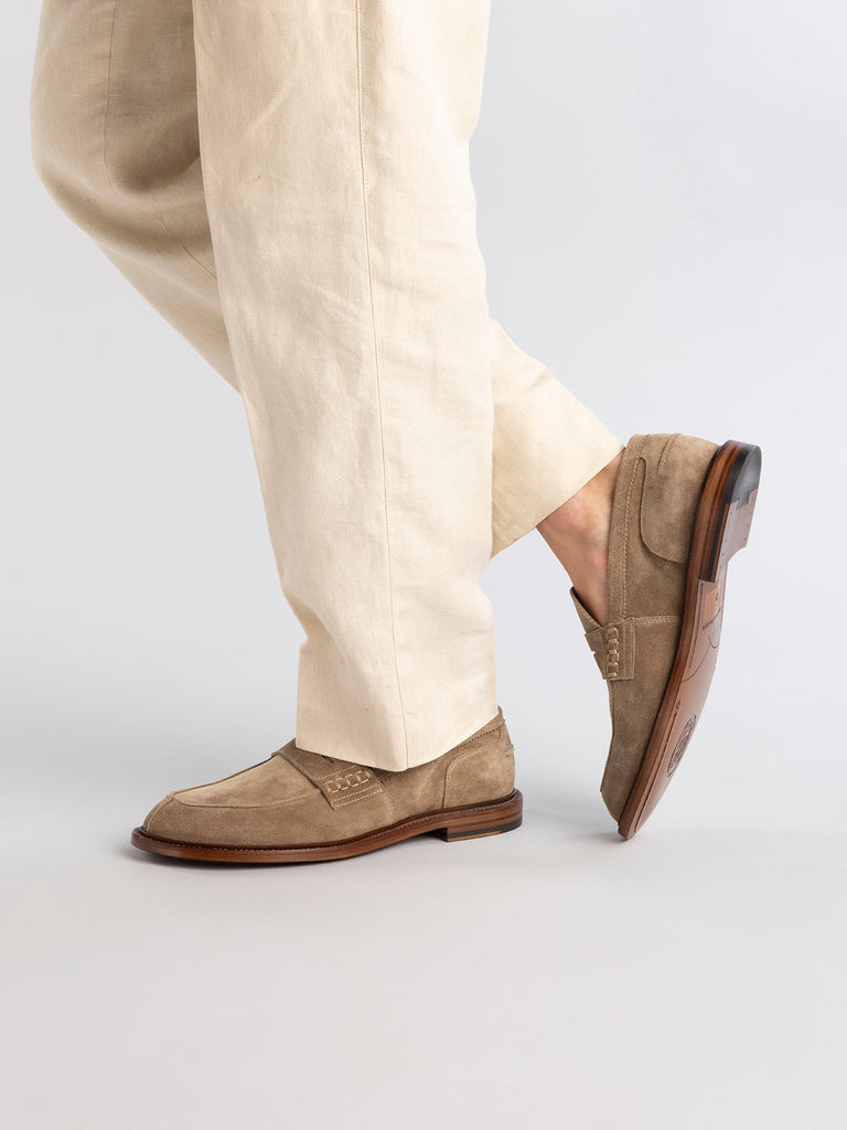 SAX 001 - Taupe Suede Penny Loafers