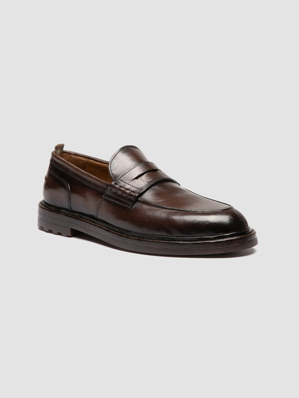 SAX FLEXI 001 - Dark Brown Leather Penny Loafers - 2
