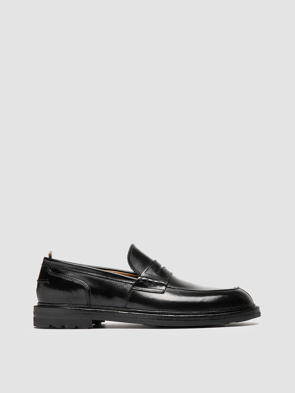 SAX FLEXI 001 - Black Leather Penny Loafers - 0